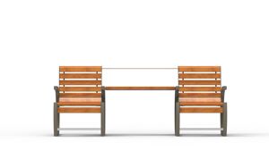 tänavamööbel, iste, eakatele, ligipääsetav puuetega isikutele, puidust seljatugi, puidust iste, väike laud, laud