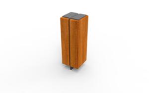 tänavamööbel, post, puit, corten