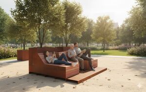 tänavamööbel, pink, iste, istutusalus, muu, lamamistool, kõrge seljatugi, parklet, leasure and rest