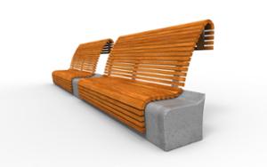street furniture, seating, concrete, smooth concrete, wood backrest, wood seating