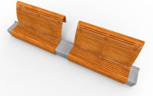 street furniture, seating, concrete, smooth concrete, wood backrest, wood seating