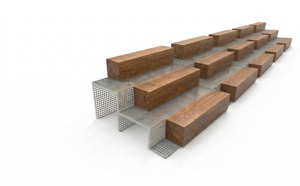 street furniture, bench, seating, solar, kłoda, solarna listwa smartbeam, trybuna