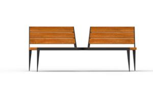 street furniture, seating, double-sided , wood backrest, wood seating