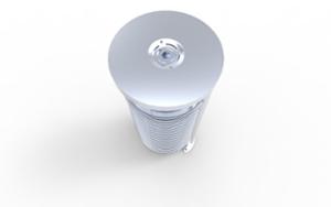 street furniture, litter bin, canopy roof / lid, safety ashtray, small ashtray, steel
