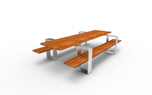 street furniture, bench, picnic set, accessible for disabled, wood seating, table