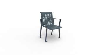 street furniture, seating, chair, for single person, steel backrest, steel seating
