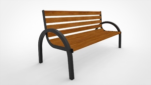 street furniture, seating, wood backrest, armrest, wood seating