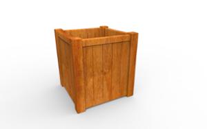 street furniture, planter, wood, logo, rectangular