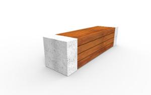 street furniture, bench, concrete, smooth concrete, double-sided , wall top, wood seating