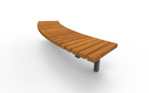 street furniture, bench, curved, wood seating