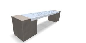 street furniture, bench, steel seating, concrete, smooth concrete