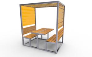 street furniture, seating, autre, pergola, table, picnic set, shade, canopy