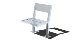 street furniture, seating, chair, for single person, steel backrest, steel seating