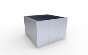street furniture, planter, steel, logo, rectangular