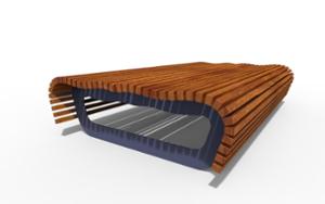 street furniture, bench, wood seating, double-sided