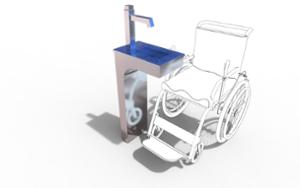 street furniture, autre, steel, drinking fountain, accessible for disabled