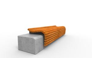 street furniture, bench, wood seating, concrete, wall top, smooth concrete