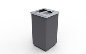 street furniture, litter bin, steel, preliminary segregation, logo