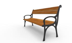 street furniture, seating, wood seating, wood backrest, armrest, vintage
