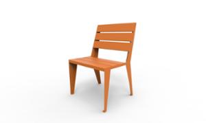 street furniture, seating, chair, for single person, logo, steel backrest, steel seating
