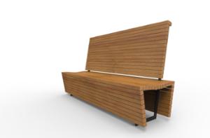 street furniture, seating, wood seating, wood backrest, logo, high backrest