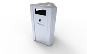 street furniture, litter bin, big ashtray with sand, preliminary segregation, side aperture