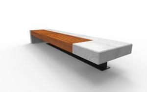 street furniture, bench, concrete, smooth concrete, concrete seating, wood seating