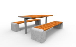 street furniture, bench, autre, wood seating, concrete, smooth concrete, flushed concrete, table, picnic set