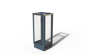 street furniture, litter bin, safety ashtray, canopy roof / lid, antiterror, lid mounted with gudgeon pin