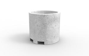 street furniture, planter, curved, concrete, smooth concrete, mobile (pallet jack compatible)