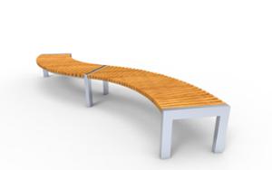 street furniture, bench, wood seating, curved, modular, horizontal planks, price per metre, length measured on longer side, scandinavian line