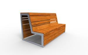 street furniture, seating, wood seating, wood backrest, for teenagers, high backrest
