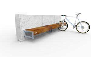 street furniture, bench, bicycle stand, attached to wall, modular, multiple stands, for wheel