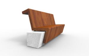 street furniture, seating, wood seating, wood backrest, concrete, smooth concrete, modular