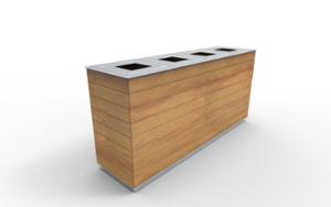 street furniture, litter bin, full segregation, mobile (pallet jack compatible)