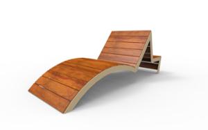 street furniture, seating, wood seating, wood backrest, chaise longue, leasure and rest