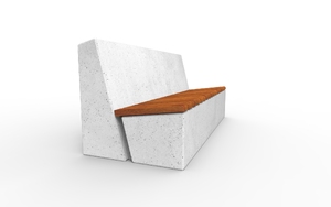 street furniture, seating, wood seating, concrete, smooth concrete, vandal-resistant, oparcie z betonu