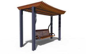 street furniture, seating, autre, pergola, curved, swing, leasure and rest