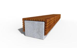 street furniture, bench, wood seating, concrete, wall top, smooth concrete, double-sided