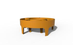 street furniture, planter, steel, curved, mobile (pallet jack compatible), modular