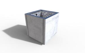 street furniture, litter bin, concrete, logo, smooth concrete