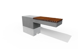 street furniture, bench, concrete, smooth concrete, horizontal planks
