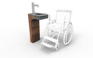 street furniture, autre, steel, drinking fountain, accessible for disabled