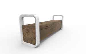 street furniture, bench, concrete, smooth concrete, kłoda