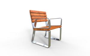 mažoji arhitektūra, suolai, medinė sėdima dalis, medinis atlošas, porankis, vienam žmogui, odlew aluminiowy, aluminium