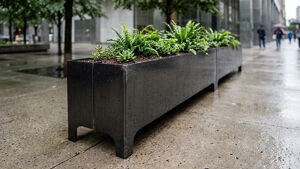 mažoji arhitektūra, vazonas, mobilus (suderinamas su padėklų lizdu), modulinis, corten