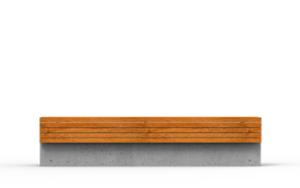 straatmeubilair, bank, beton, glad beton, muurbevestiging, houten zitting
