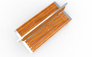 straatmeubilair, zitbanken, dubbelzijdig, houten rugleuning, houten zitting