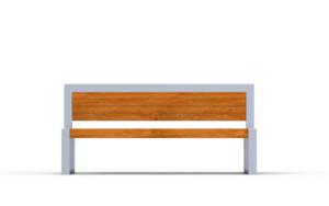 straatmeubilair, zitbanken, dubbelzijdig, houten rugleuning, houten zitting