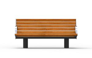 straatmeubilair, zitbanken, houten rugleuning, armleuning, houten zitting